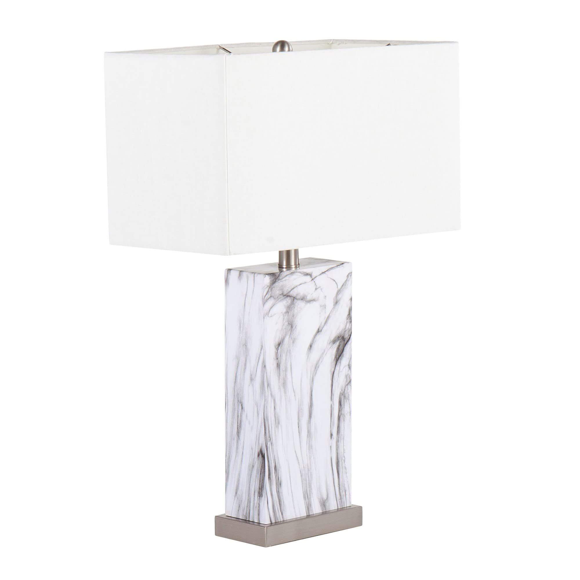 Modern White Cory Table Lamp - Stylish Desk & Bedside Nightstand Lamp for Living Room, Bedroom, Office - Energy Efficient LED Lighting for Reading & Relaxation