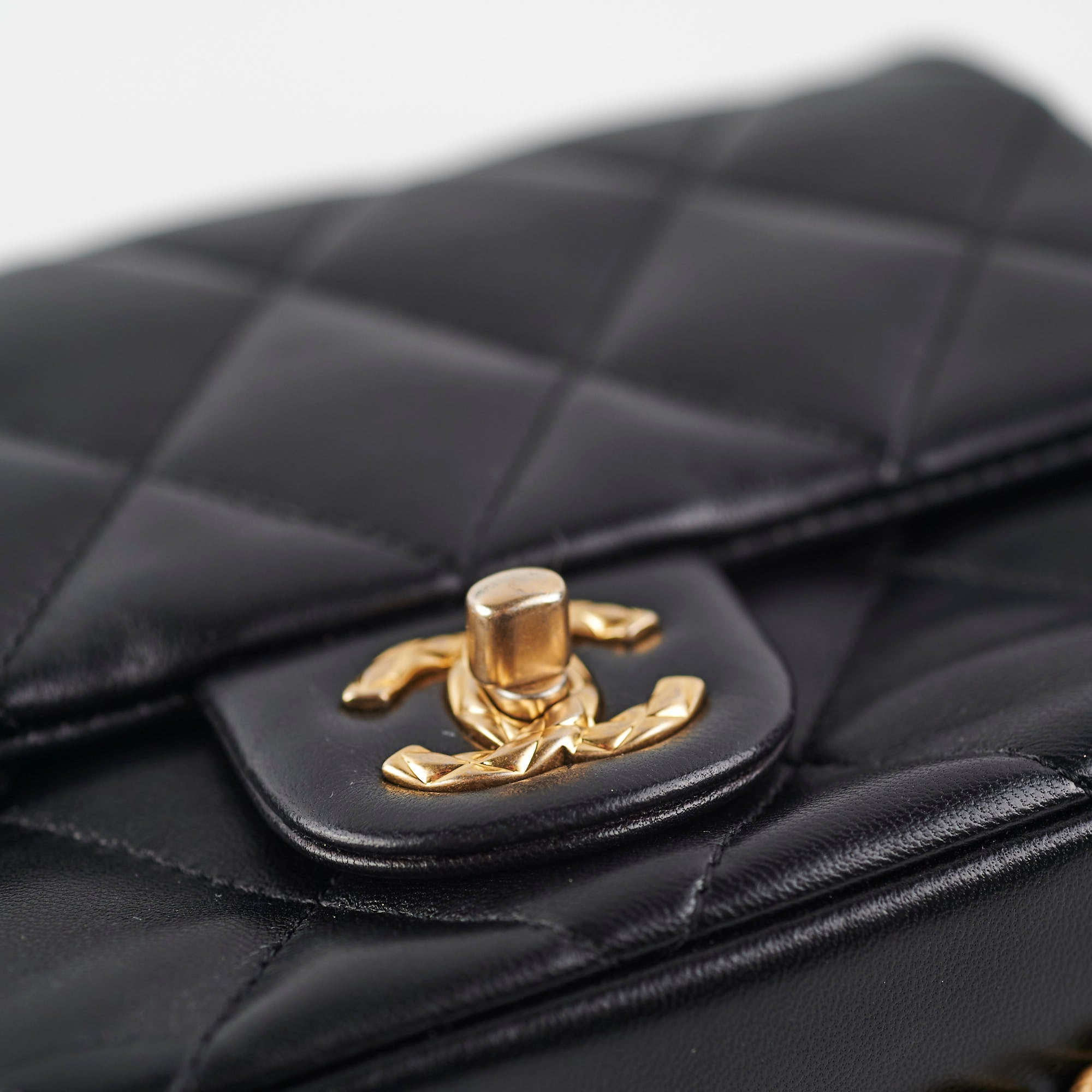 Chanel Seasonal Square Flap Bag Lambskin Leather Black - Luxury Designer Handbag for Women, Perfect for Evening Parties & Special Occasions