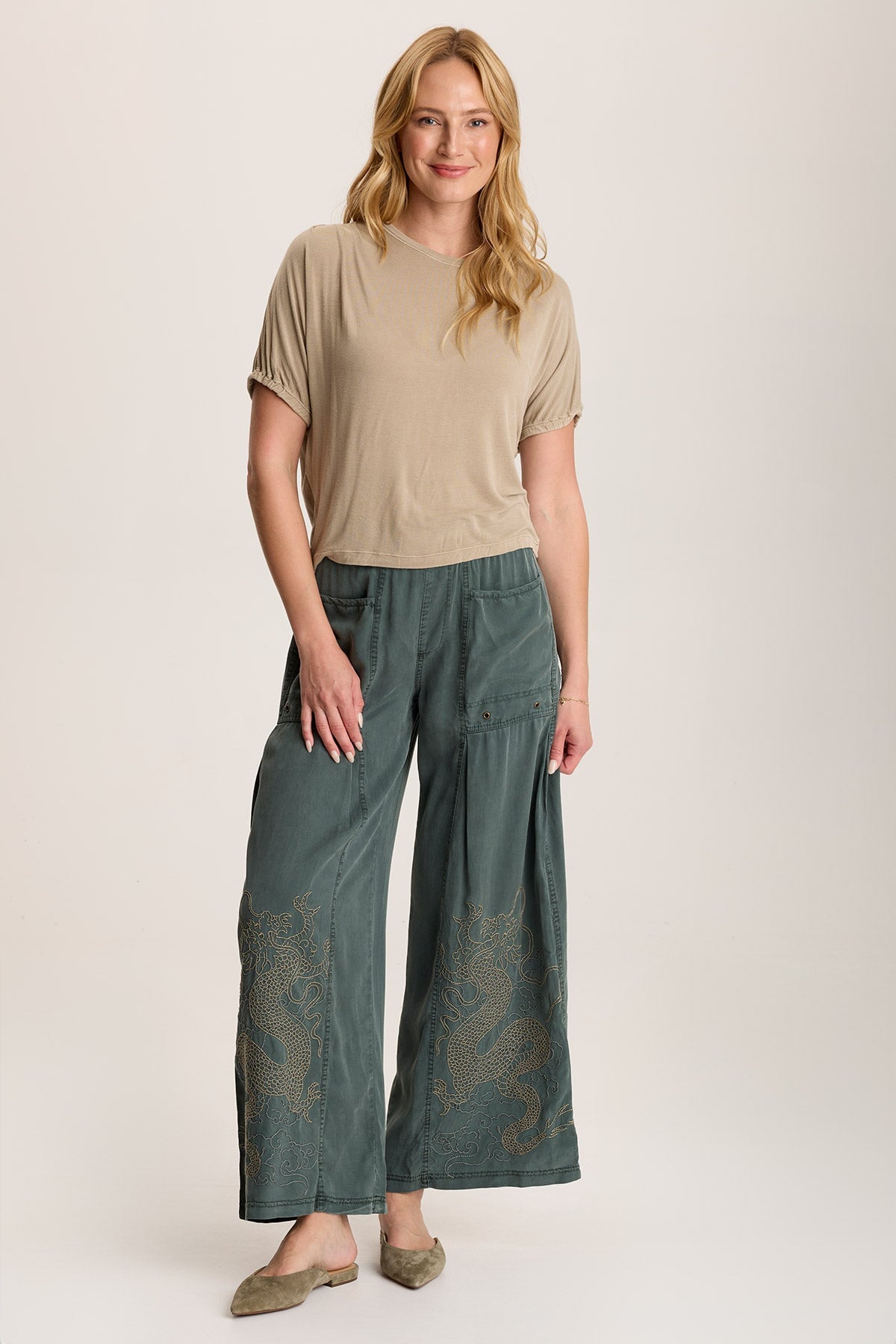 Valensi Soft Jersey Banded Sleeve Tee - Comfortable Women's Casual T-Shirt for Everyday Wear | Perfect for Layering, Outings & Relaxing at Home