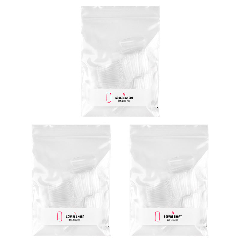 Gelly Tips Refill Pack - Square Short Fake Nails for Natural Look | DIY Nail Art Kit for Home & Salon Use | Perfect for Parties, Weddings & Special Occasions