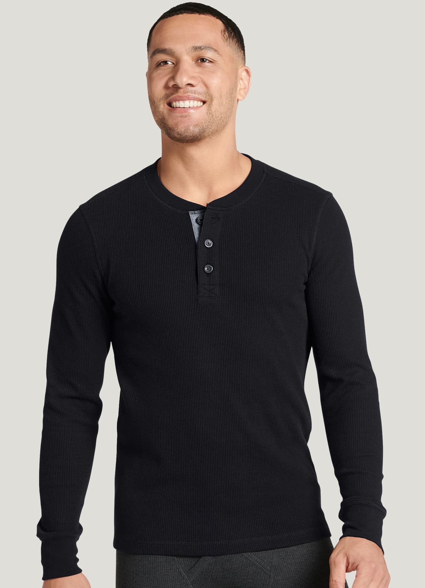 Jockey Men's Baselayer Long Sleeve Waffle Henley Shirt - Thermal Underwear for Cold Weather, Moisture Wicking & Breathable - Perfect for Winter Sports, Hiking & Layering