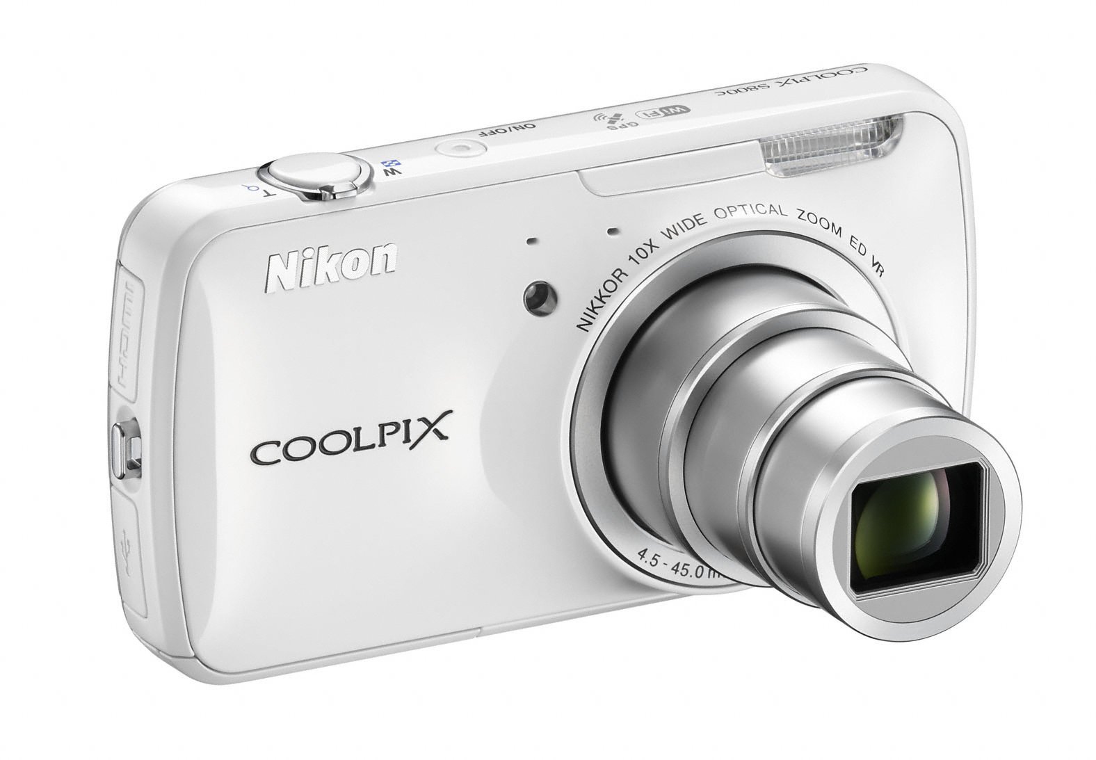 Nikon COOLPIX S800c 16MP Digital Camera with Wi-Fi & Android OS - White (International Version) - Perfect for Travel Photography & Vlogging
