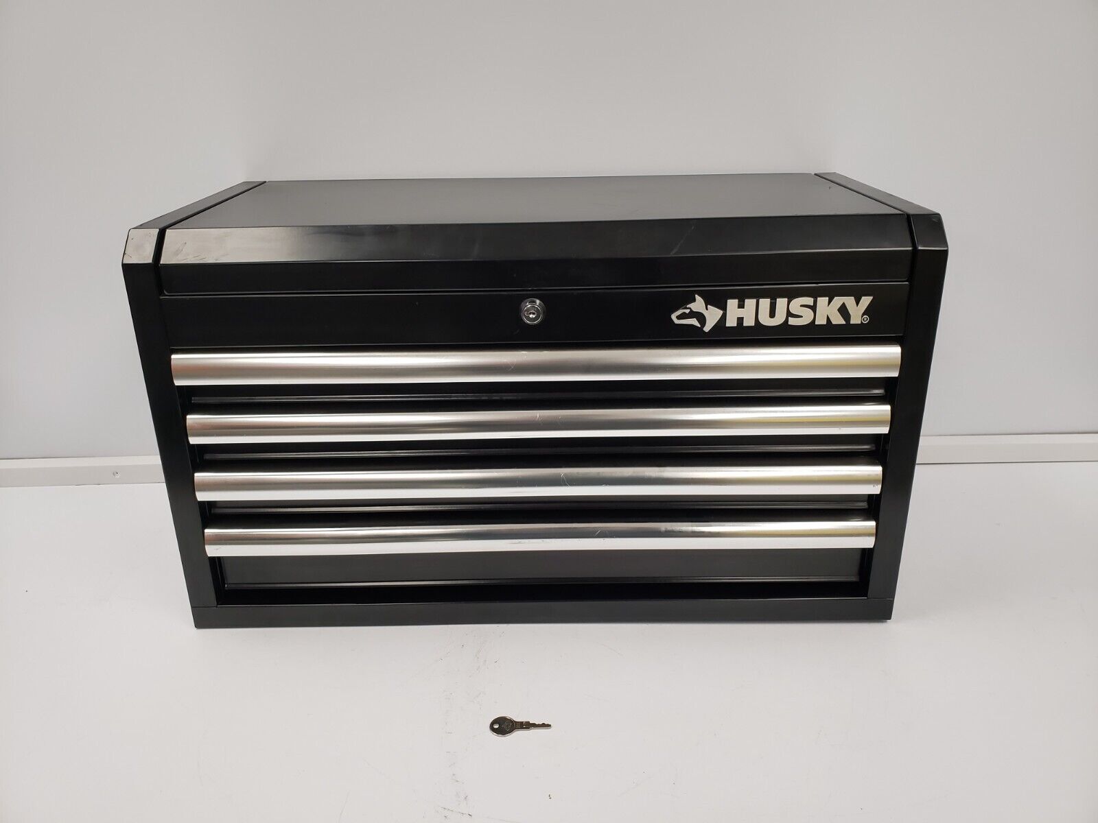 Husky 4-Drawer Heavy Duty Steel Tool Box with Lockable Drawers - Perfect for Garage Organization, Workshop Storage & Professional Tool Storage