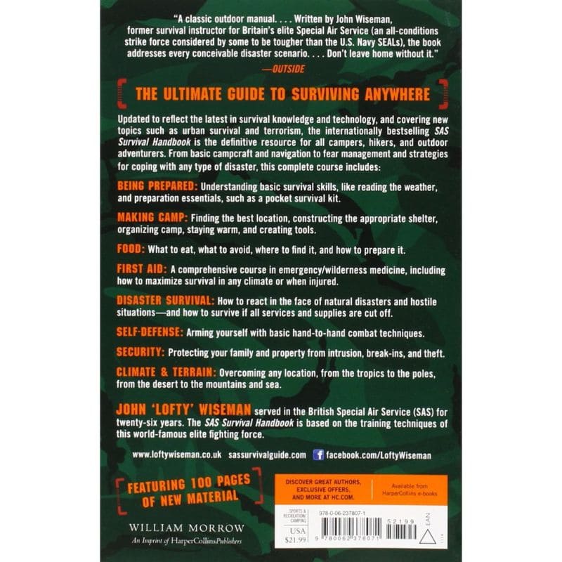 SAS Survival Handbook - Ultimate Outdoor Survival Guide for Camping, Hiking & Emergency Preparedness | Essential Wilderness Skills & Tactics