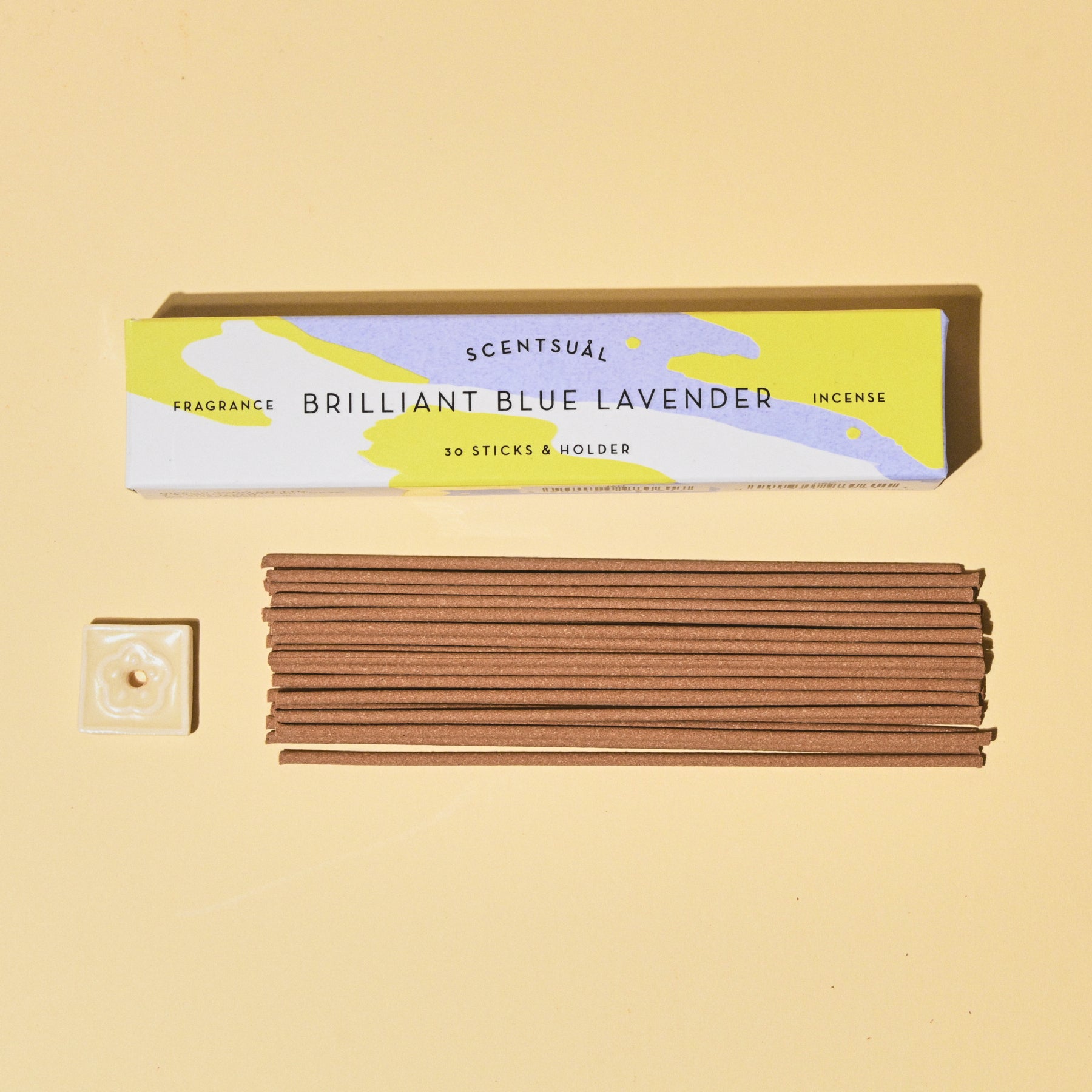 Blue Lavender Incense Sticks - 30 Pack with Holder for Relaxation & Aromatherapy | Perfect for Meditation, Yoga, and Home Fragrance | SCENTSUAL