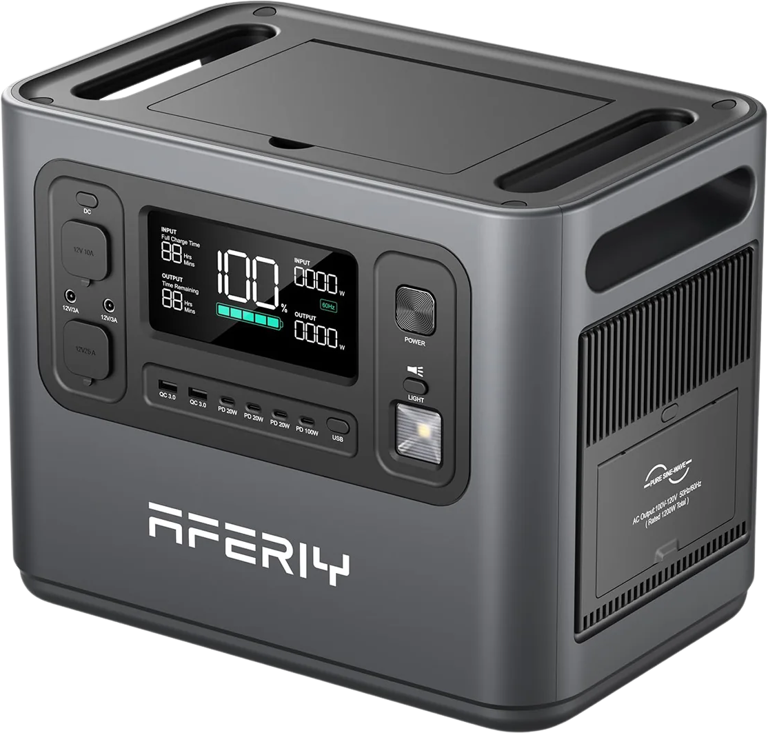 Aferiy AF P210 Portable Power Station 2400W/4800W LiFePO4 Battery 2048Wh - Solar Generator for Camping, RV, Emergencies & Off-Grid Power Supply