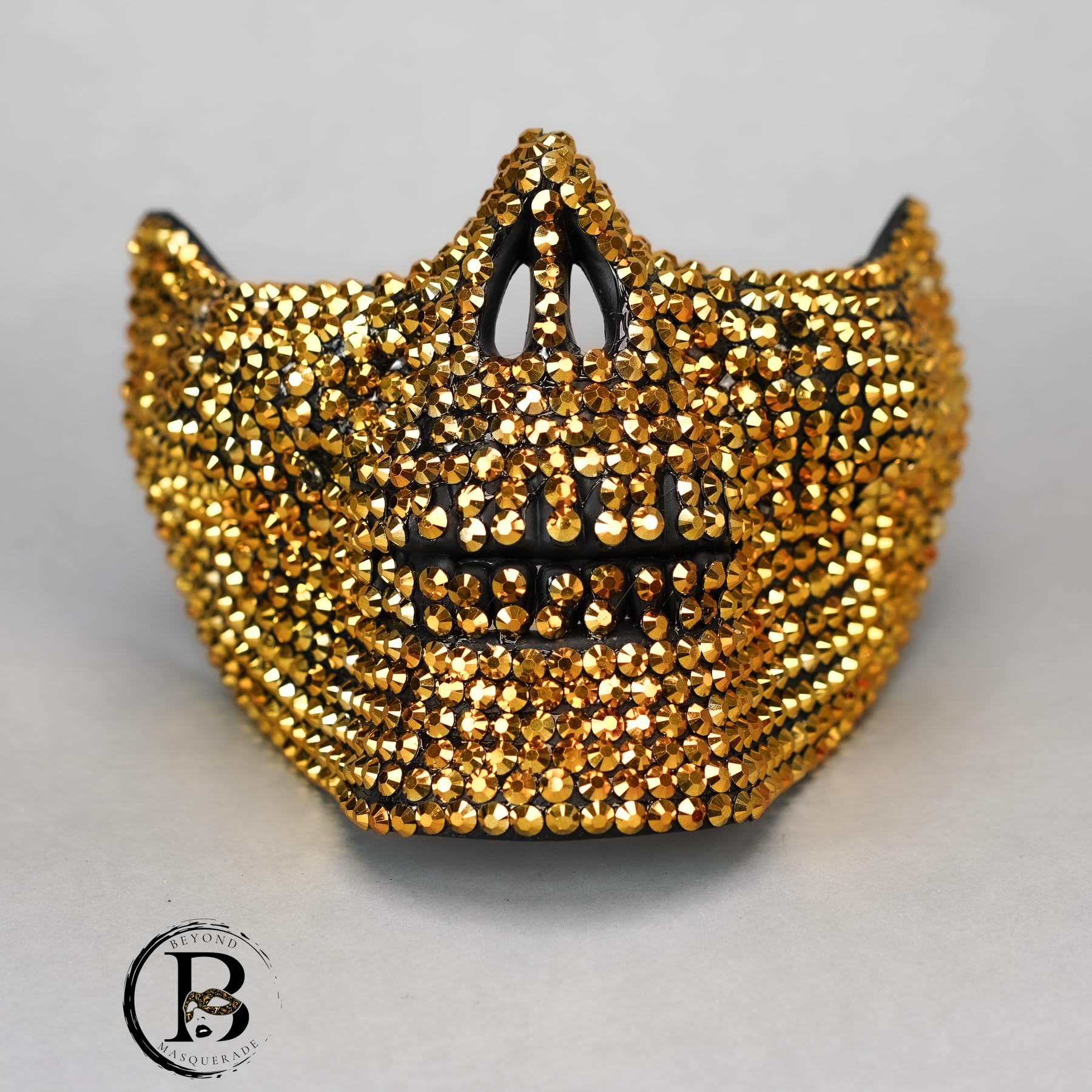 BEYOND MASQUERADE B Rhinestone Skull Devil Mask with Teeth - Gothic Cosplay Mask for Halloween, Steampunk, Party & Dance - Perfect for Costume Parties, Rave Events and Themed Performances