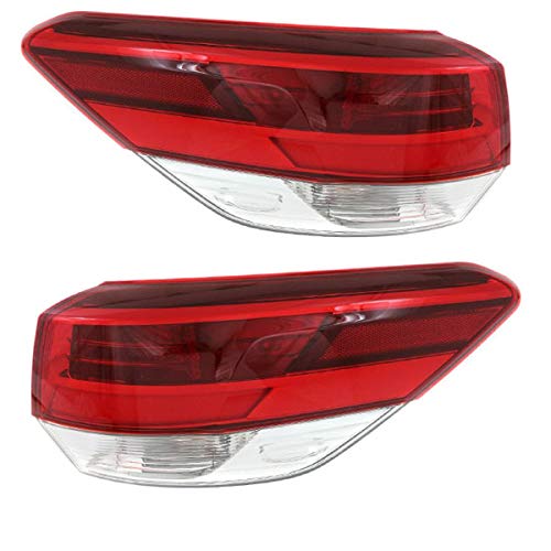 2017-2017 Toyota Highlander LED Tail Lights Brake Lamp Set - Left & Right Pair Replacement with Bulbs | Perfect for Night Driving & Enhanced Safety