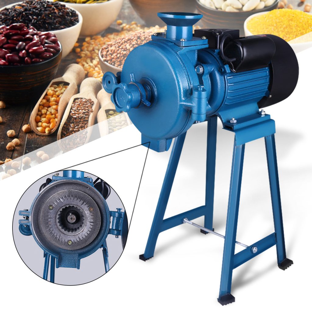 Premium Electric Grain Grinder Mill - Wet & Dry Flour Grinding Machine for Rice, Corn, Wheat, Spices & Coffee | Commercial & Home Kitchen Use | Fast & Efficient Food Processing