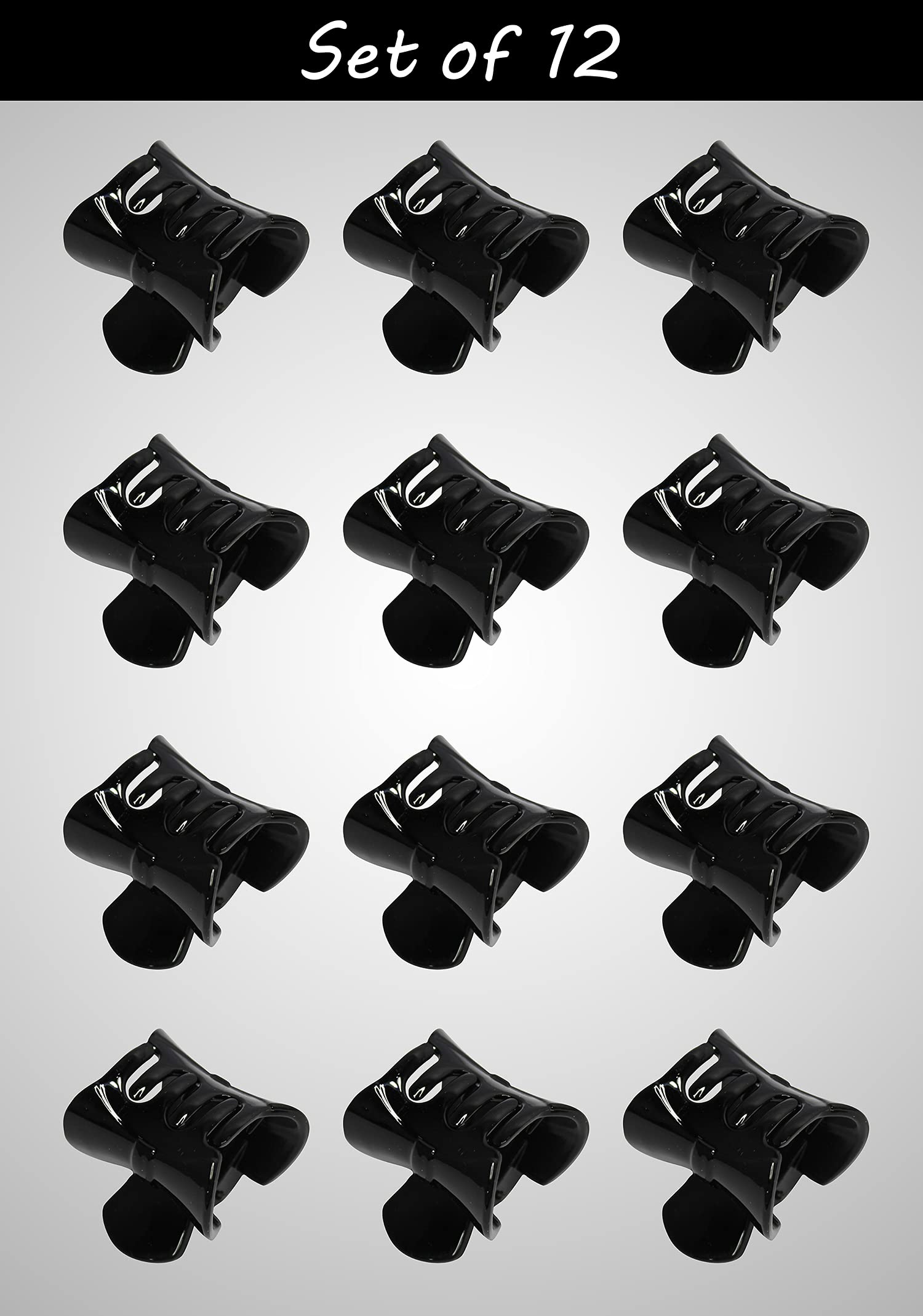 Kabellot Tight Grip Hair Claw Clips for Women - 12 Piece Multi-Color Set (Pack of 1) - Perfect for Ponytails, Buns & Everyday Hairstyles