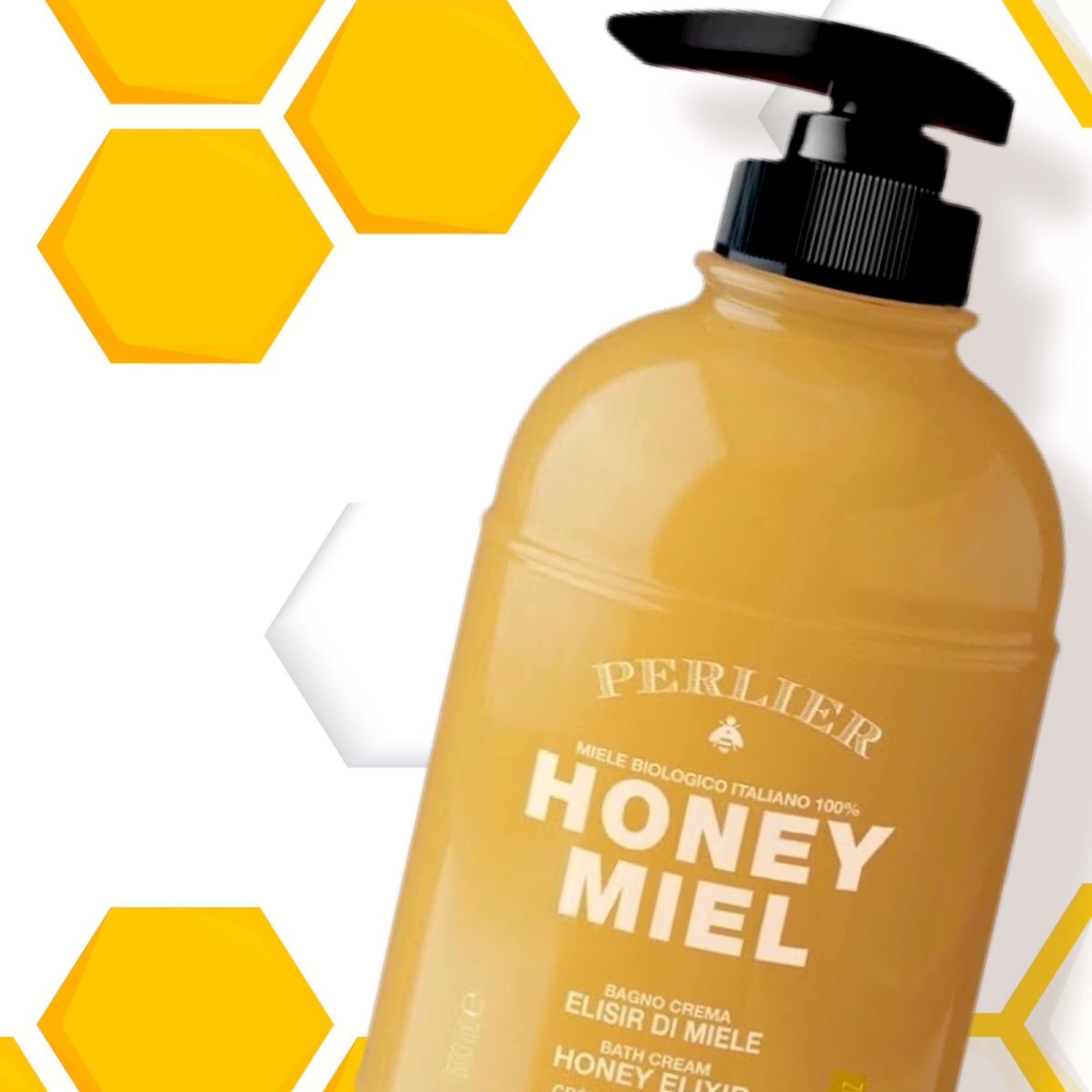 Perlier Honey Bath Cream - Organic Italian Honey for Moisturizing Skin | Shower & Bath Luxury