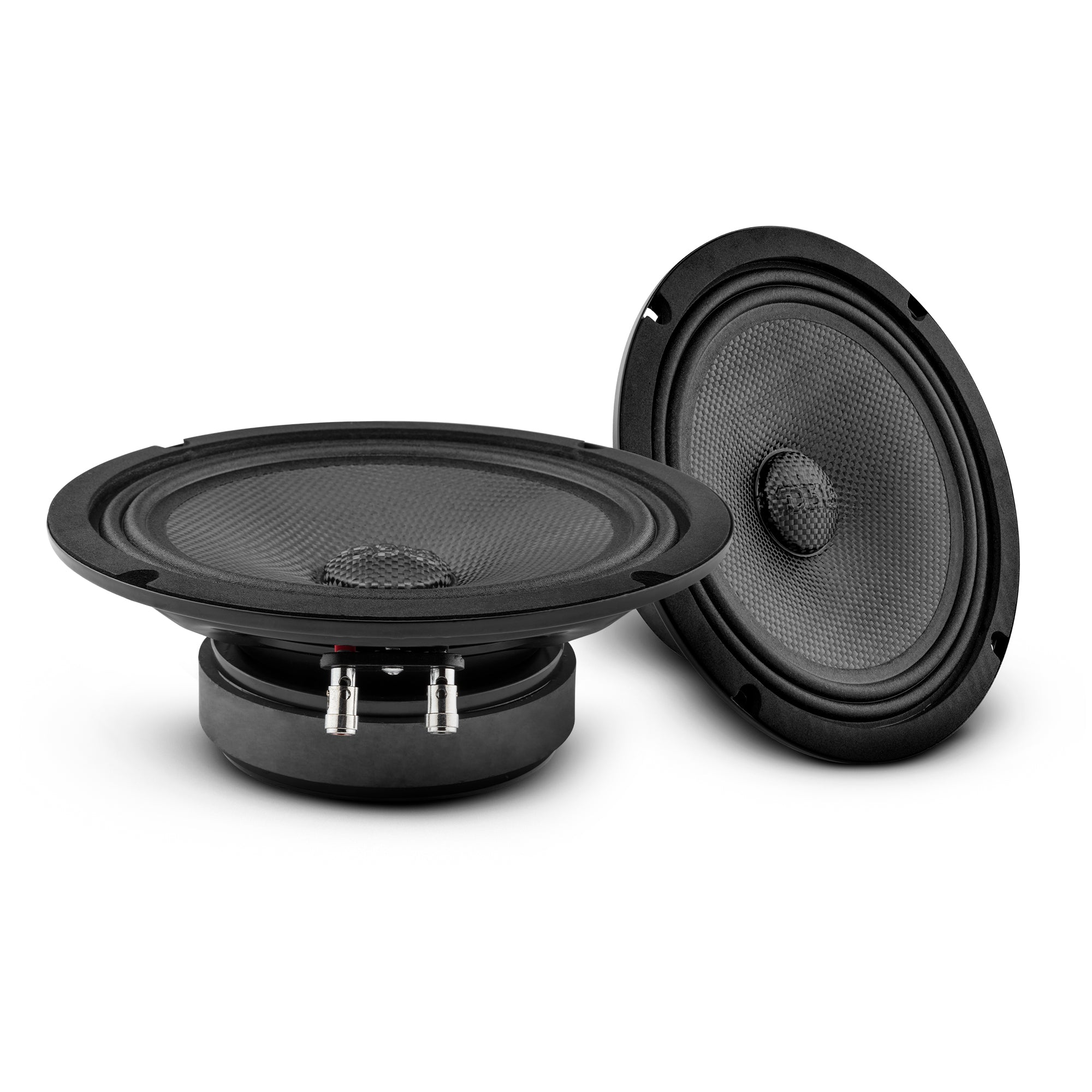PRO 8 Shallow Carbon Fiber Water Resistant Mid Bass Loudspeaker - 275 Watts RMS 4 Ohm - Perfect for Marine Audio & Car Audio Systems