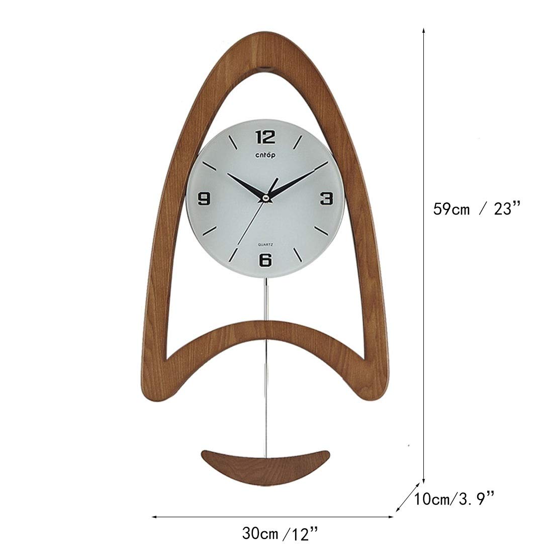 Silent Non-Ticking Wall Clock - Modern European Style Decorative Pendulum Clock for Living Room, Bedroom & Office - 23.2 Inch Large Contemporary Home Decor (Perfect for Home, Office & Gift Giving)