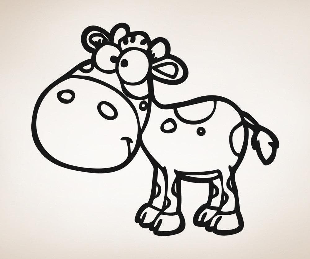 Vinyl Wall Decal Sticker - Adorable Cow Design #OS_AA611 - Perfect for Nursery, Kids Room, and Farmhouse Decor