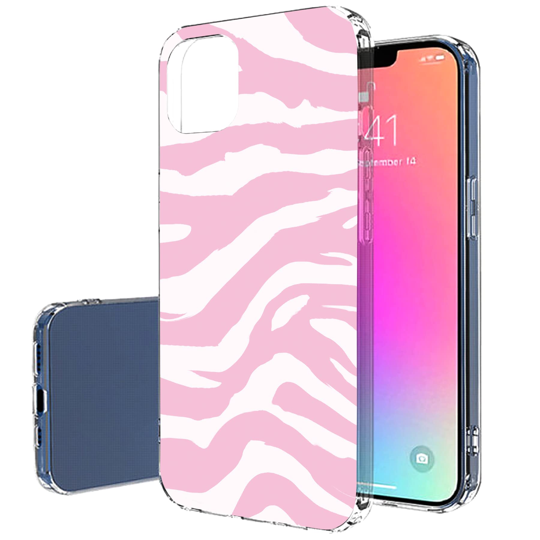 VIBECover Slim Case for Apple iPhone 13 Mini - Flexible TPU Protective Cover with Pink Zebra Print | Shockproof & Scratch Resistant | Perfect for Everyday Use, Travel & Outdoor Activities