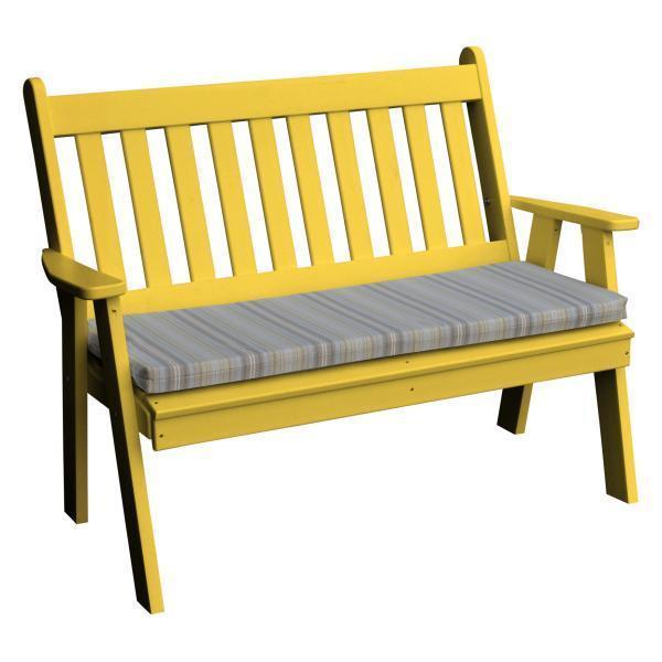 A&L Furniture Poly Traditional English Garden Bench - Outdoor Patio, Garden, and Park Seating for Relaxation