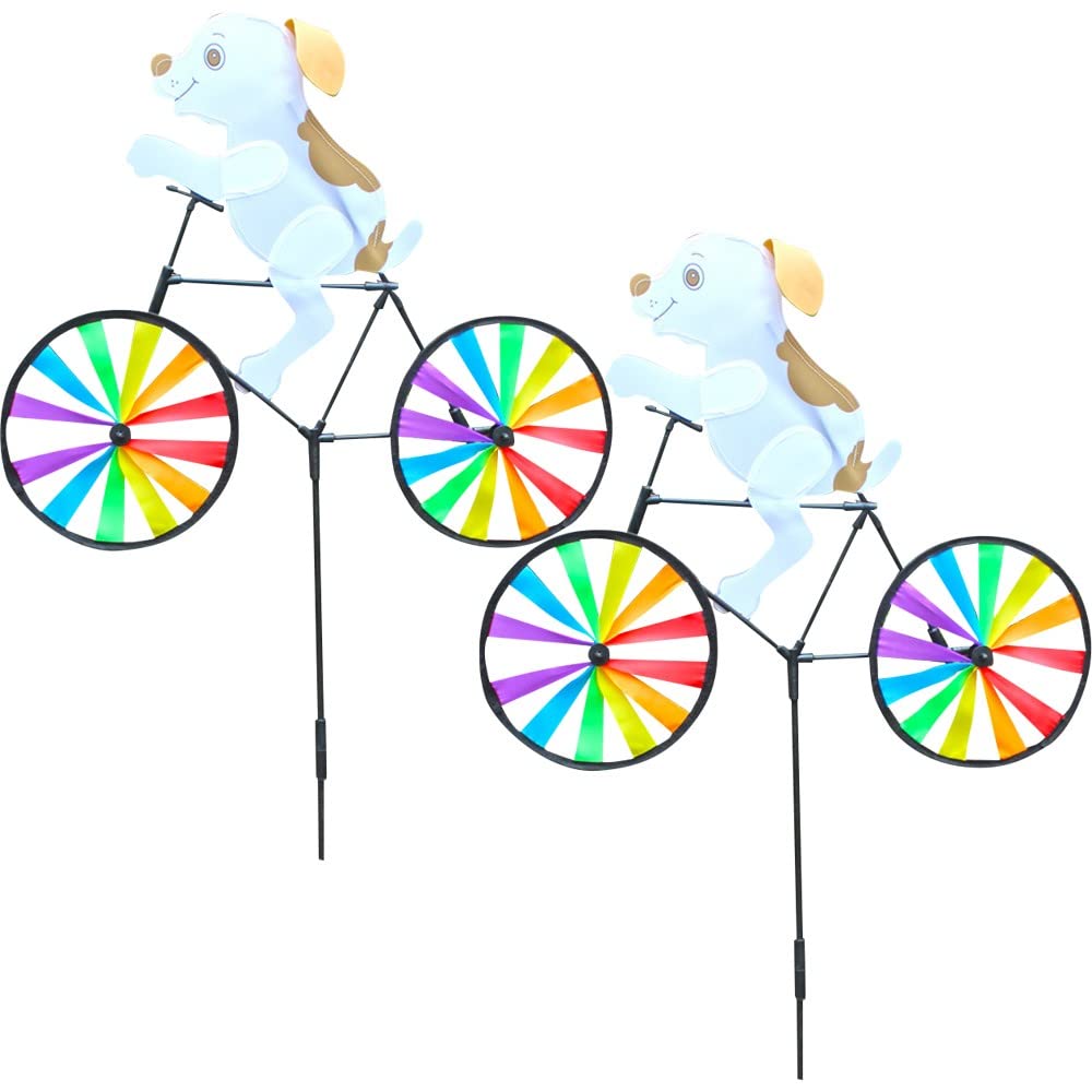 Colorful Garden Pinwheels - 2 Pack Wind Spinners for Outdoor Decor, Kids Toys & Party