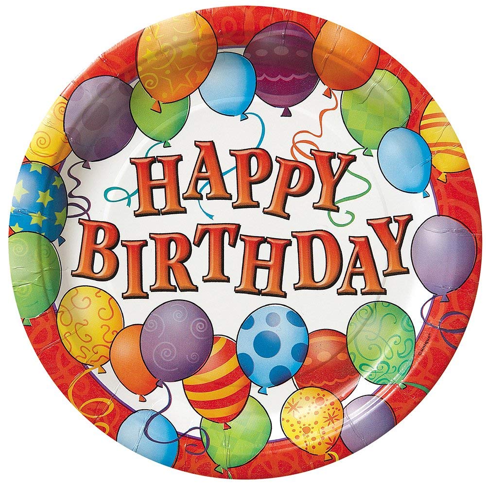**Colorful Birthday Party Balloons & Plates Set - 8 Pack for Festive Celebrations, Baby Showers, and Special Events**
