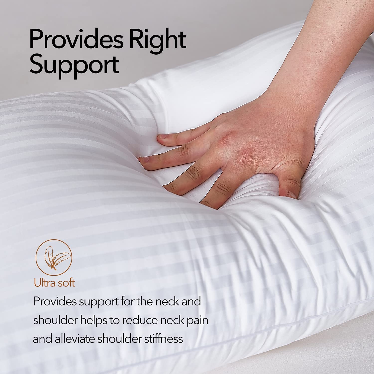 Premium Acanva Bed Pillows for Sleeping - Ultra Soft 3D Fiber Filled Queen Size Pillows (Pack of 2, White) - Ideal for Back, Stomach & Side Sleepers - Perfect for Home, Hotel, and Guest Room Use