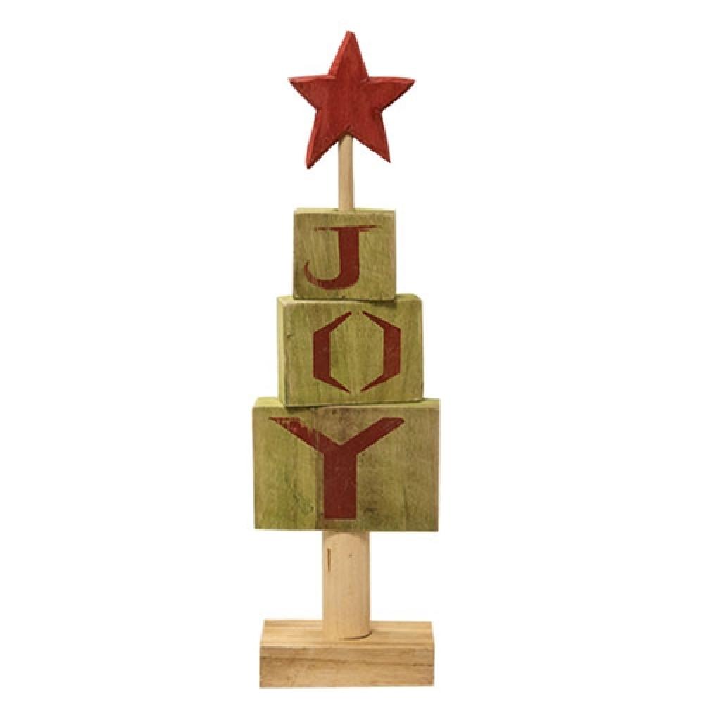 JOY Block Wooden Christmas Tree - DIY Holiday Decor for Home, Office & Gifts | Perfect for Christmas Party, Tabletop & Festive Decorations