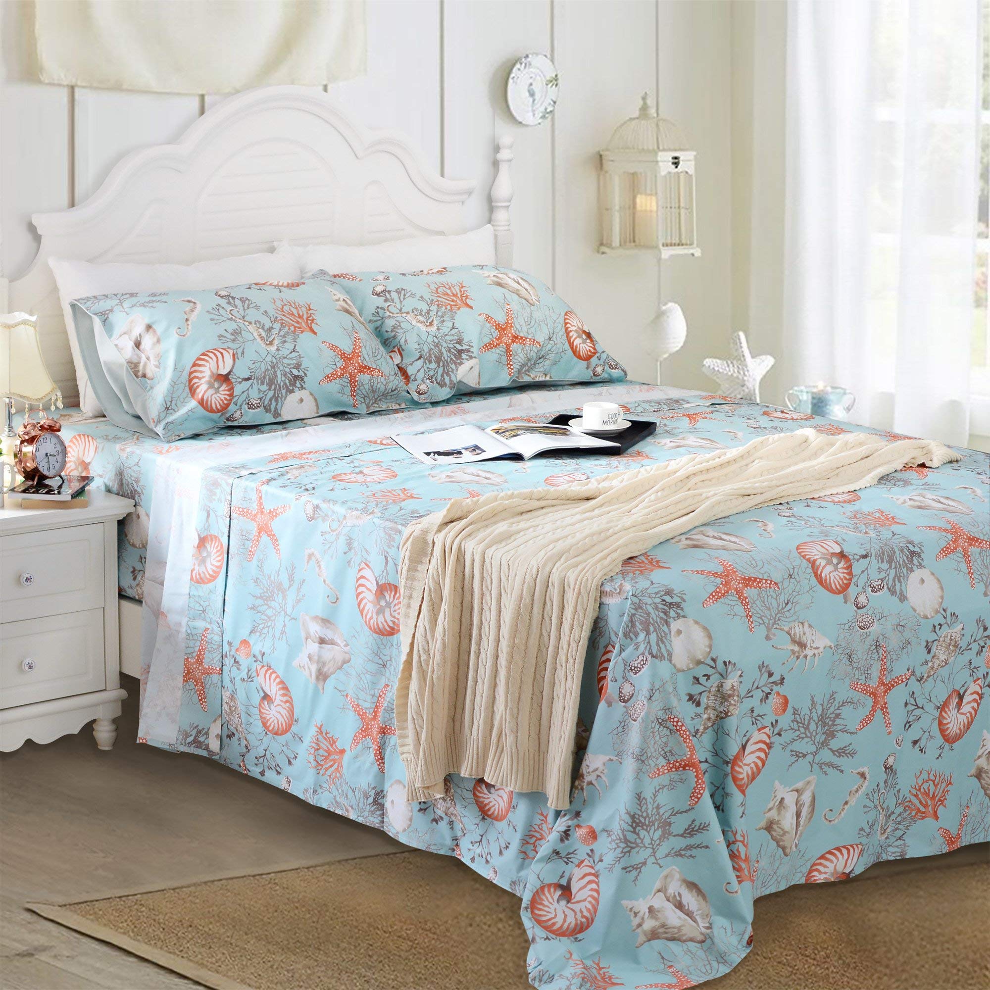 Brandream White Cotton Quilted Bedding Set - Queen & King Size Farmhouse Style Scalloped Coverlet Set | Soft Breathable Bedspread for Cozy Home Decor, Guest Room & Master Bedroom