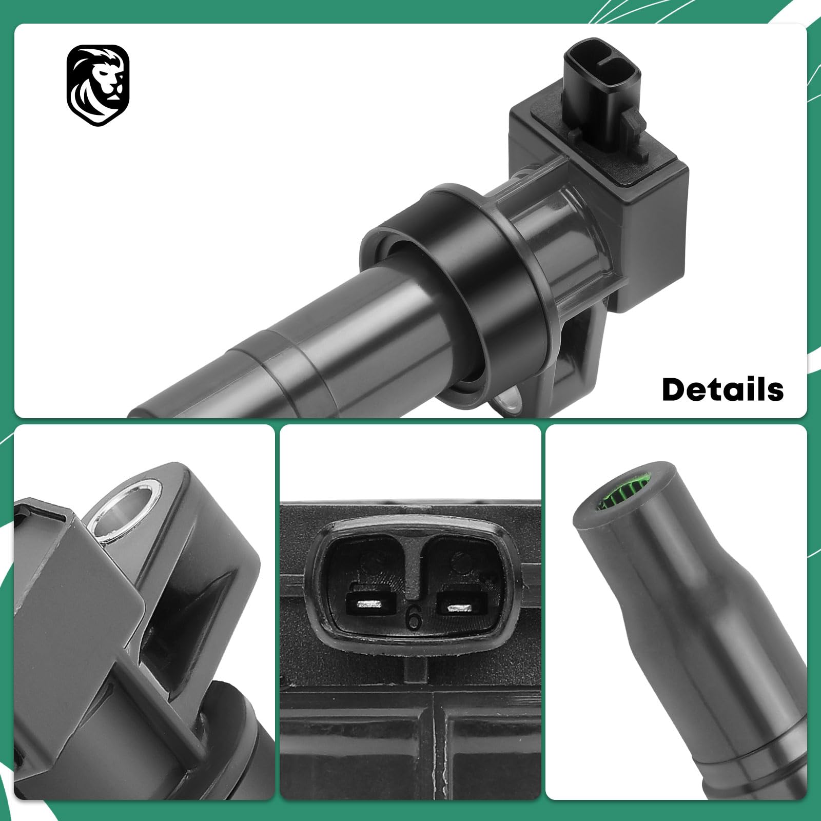 YHTAUTO 6-Pack Ignition Coil Set Replacement for Hyundai & Kia 3.3L 3.5L 3.8L Engines - Compatible with Azera, Genesis Coupe, Santa Fe XL, Sonata, Amanti, Borrego, K900, Sedona, Sorento - Replaces OEM 27301-3C000 - Perfect for Engine Misfire Repair & Performance Upgrade