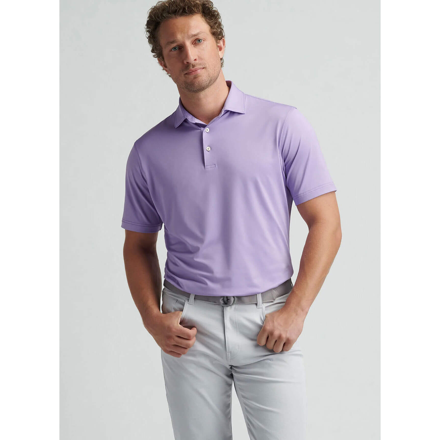 Peter Millar Men's Solid Performance Jersey Polo Shirt - Ultra Violet - Moisture-Wicking Golf & Casual Wear for Men
