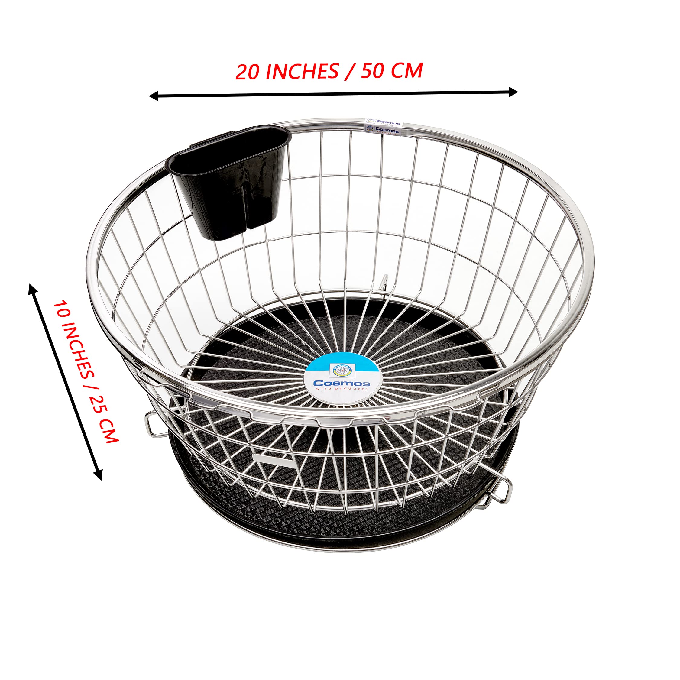 Premium Stainless Steel Dish Drying Rack with Drip Tray & Anti-Skid Mat - 20x20x10 Inch Large Kitchen Countertop Organizer | Perfect for Drying Dishes, Utensils & Cookware After Washing