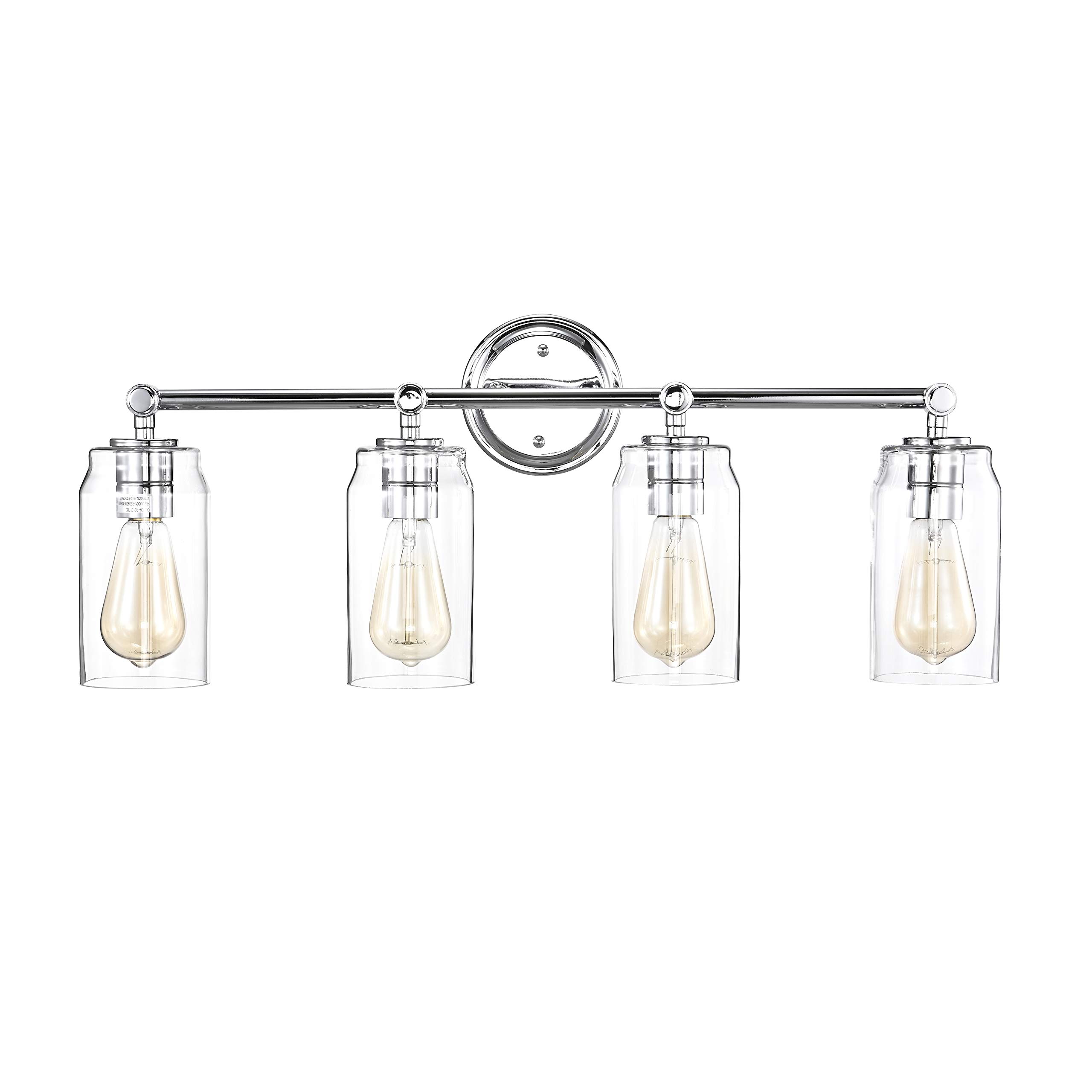 Modern 4-Light Chrome Bathroom Vanity Light Fixture 28