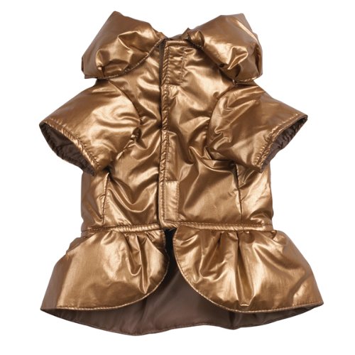 Zack & Zoey Polyester Razzle Dazzle Puffy Dog Coat - XX-Small Gold for Small Dogs | Warm Winter Jacket for Puppies | Perfect for Cold Weather Walks & Outdoor Adventures