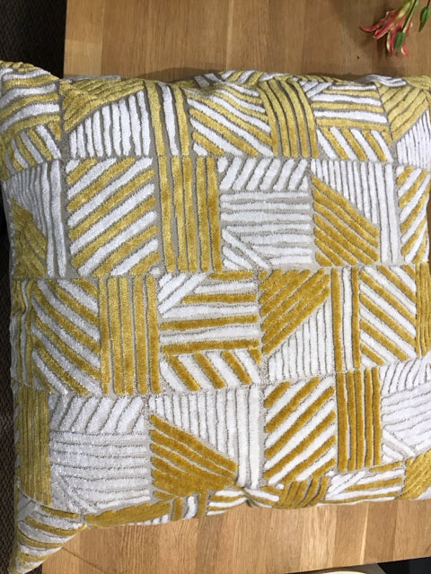 Luxury Gold & Gray Velour Pillow - Soft Ivory Velvet Cushion for Sofa, Bed & Home Decor - Elegant Throw Pillow for Living Room, Bedroom & Office