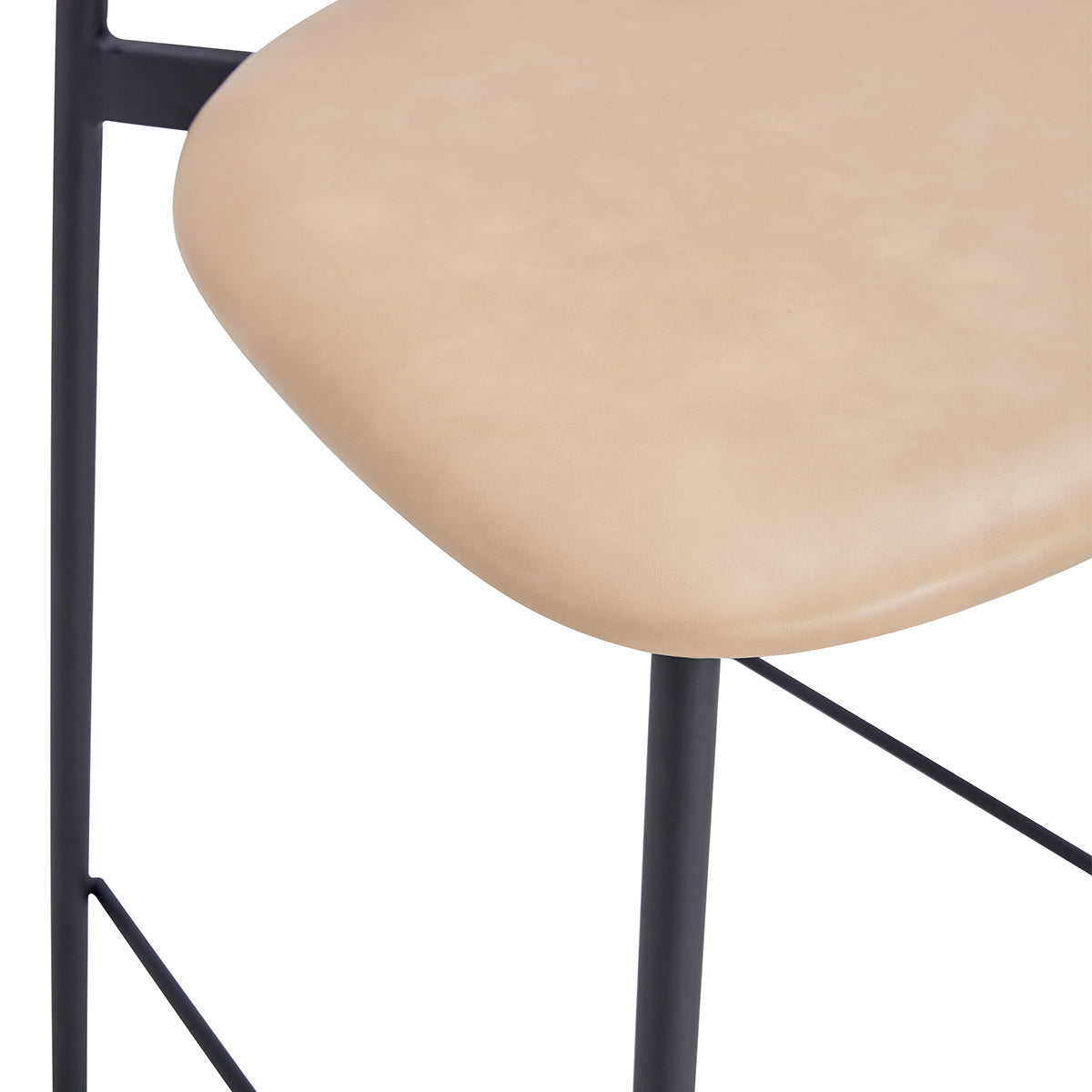 Premium Bailey Leatherette Bar Stools - Set of 2, Adjustable Height Counter Stools with Padded Seats for Kitchen Island, Breakfast Bar & Home Decor - Modern PU Leather Barstools for Dining & Entertainment Areas