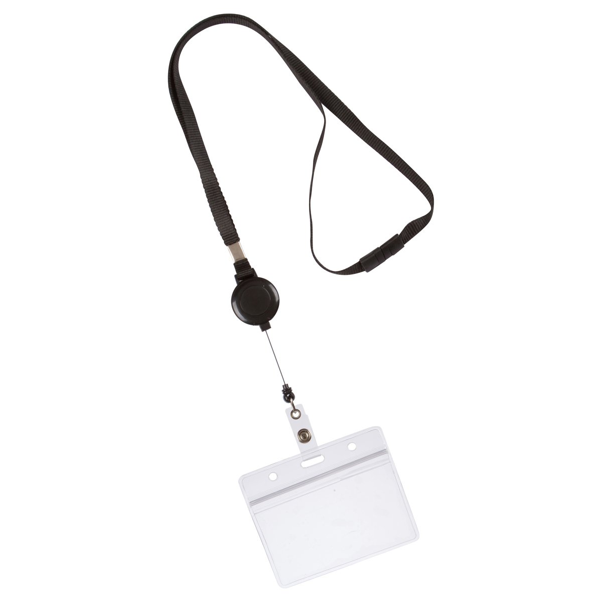 5-Pack Retractable Lanyard with Breakaway Clasp & ID Holder - for Work, Events, Conventions