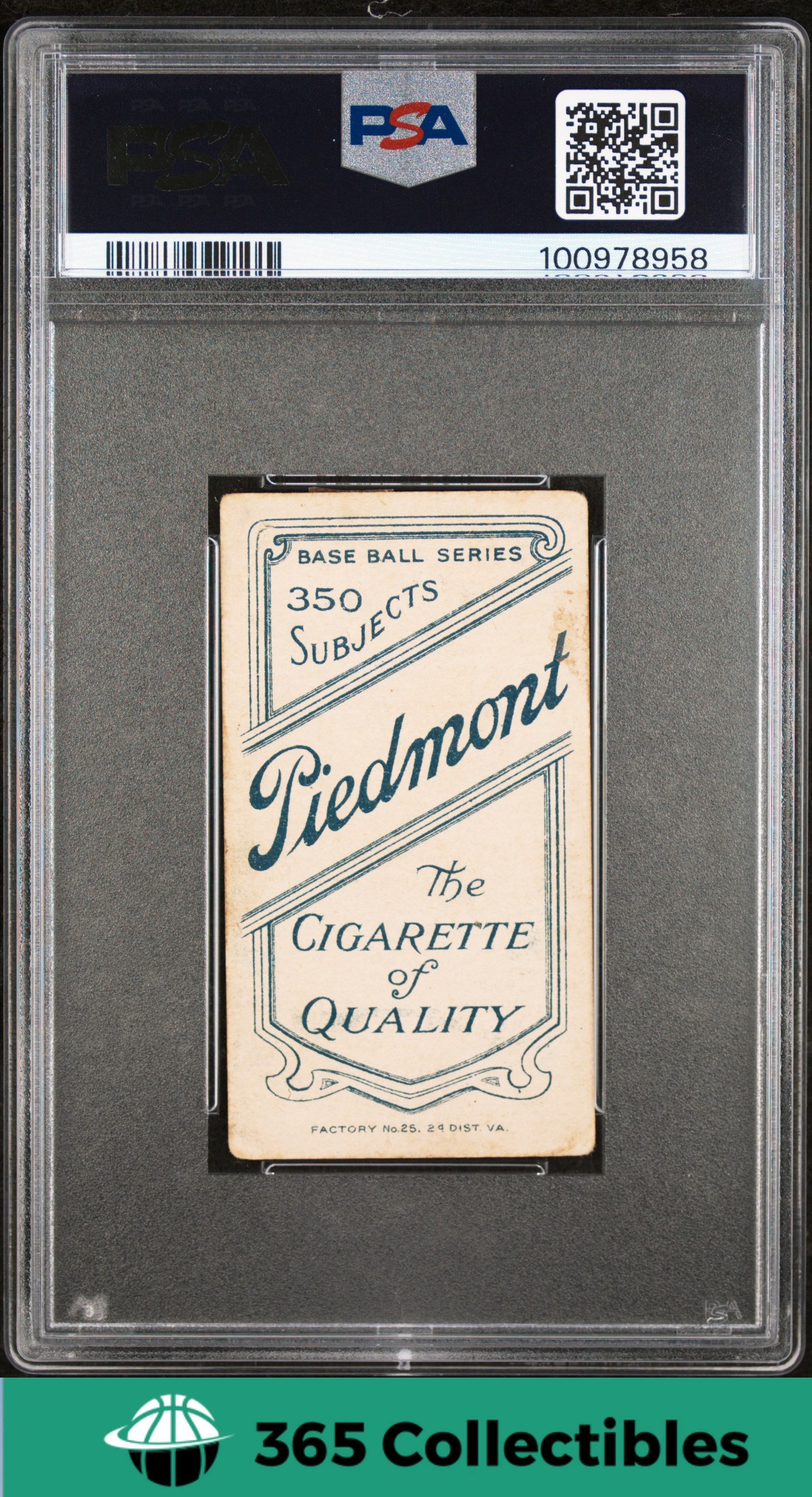1909 T206 Piedmont 350 Tobacco Card - Kaiser Wilhelm Hands At Chest Brooklyn PSA 1.5 Graded Baseball Card | Vintage Sports Memorabilia for Collectors & Display