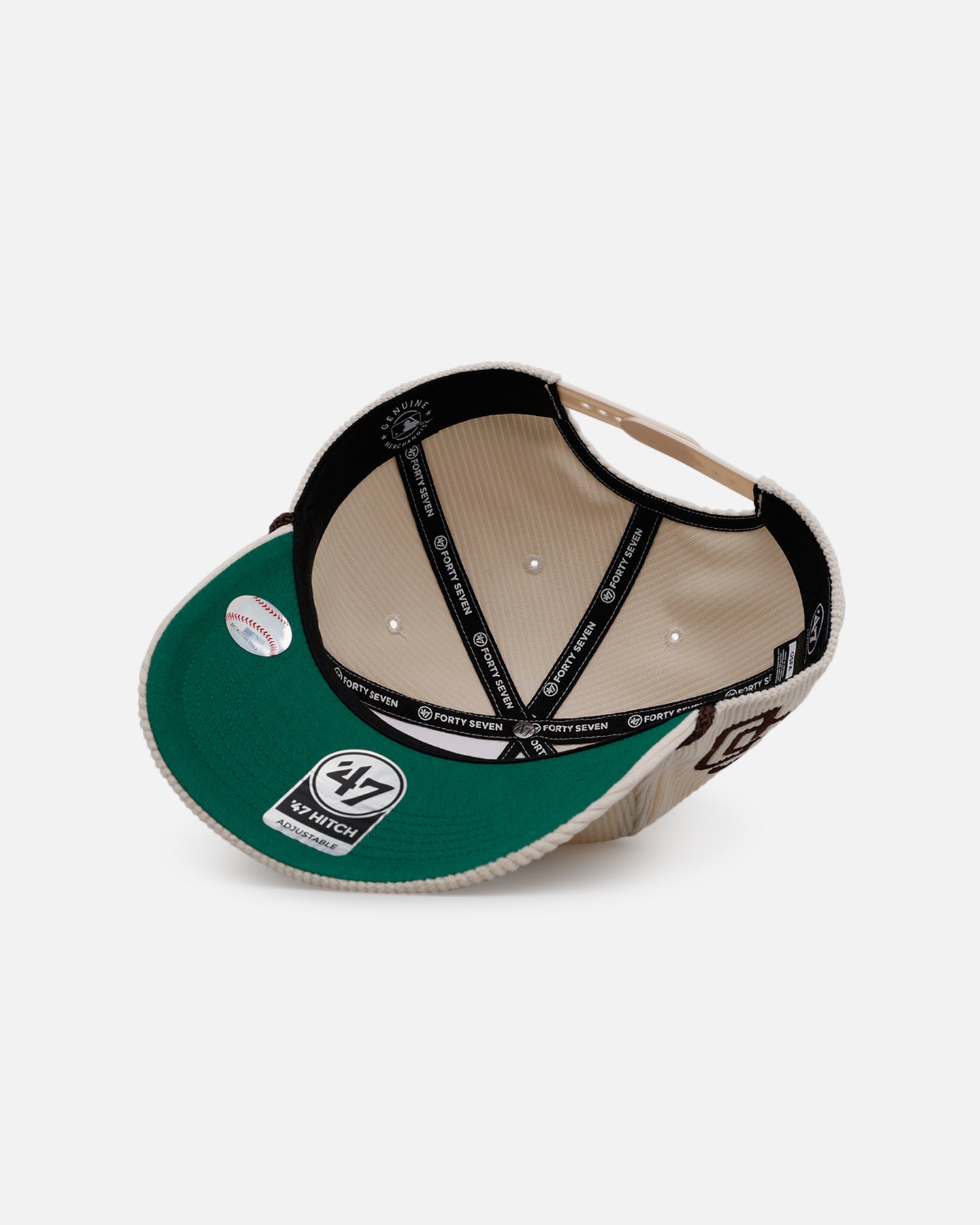 47 Brand San Diego Padres 'Natural Script' Premium Corduroy Snapback Hat - Official MLB Licensed Baseball Cap for Men & Women - Perfect for Game Day, Sports Events & Casual Wear