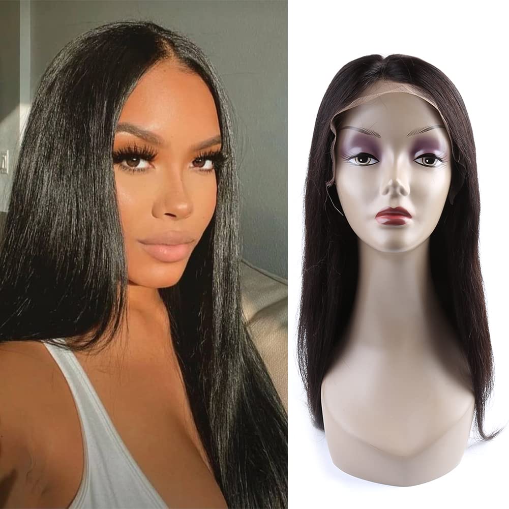 Natural Straight Virgin Human Hair Full Lace Wig 130% Density Brazilian Hair for Women - 12 Inch | Perfect for Daily Wear, Parties & Special Occasions