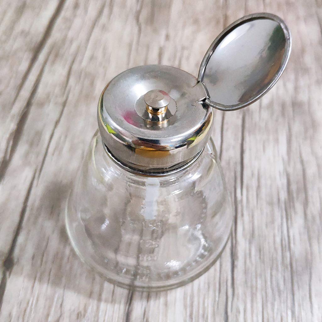 BEIEM Empty Nail Polish Pump Dispenser - Refillable Glass Bottle with Press Down Pump for DIY Nail Art, Salon & Home Use - Perfect for Mixing Custom Colors & Storing Polish