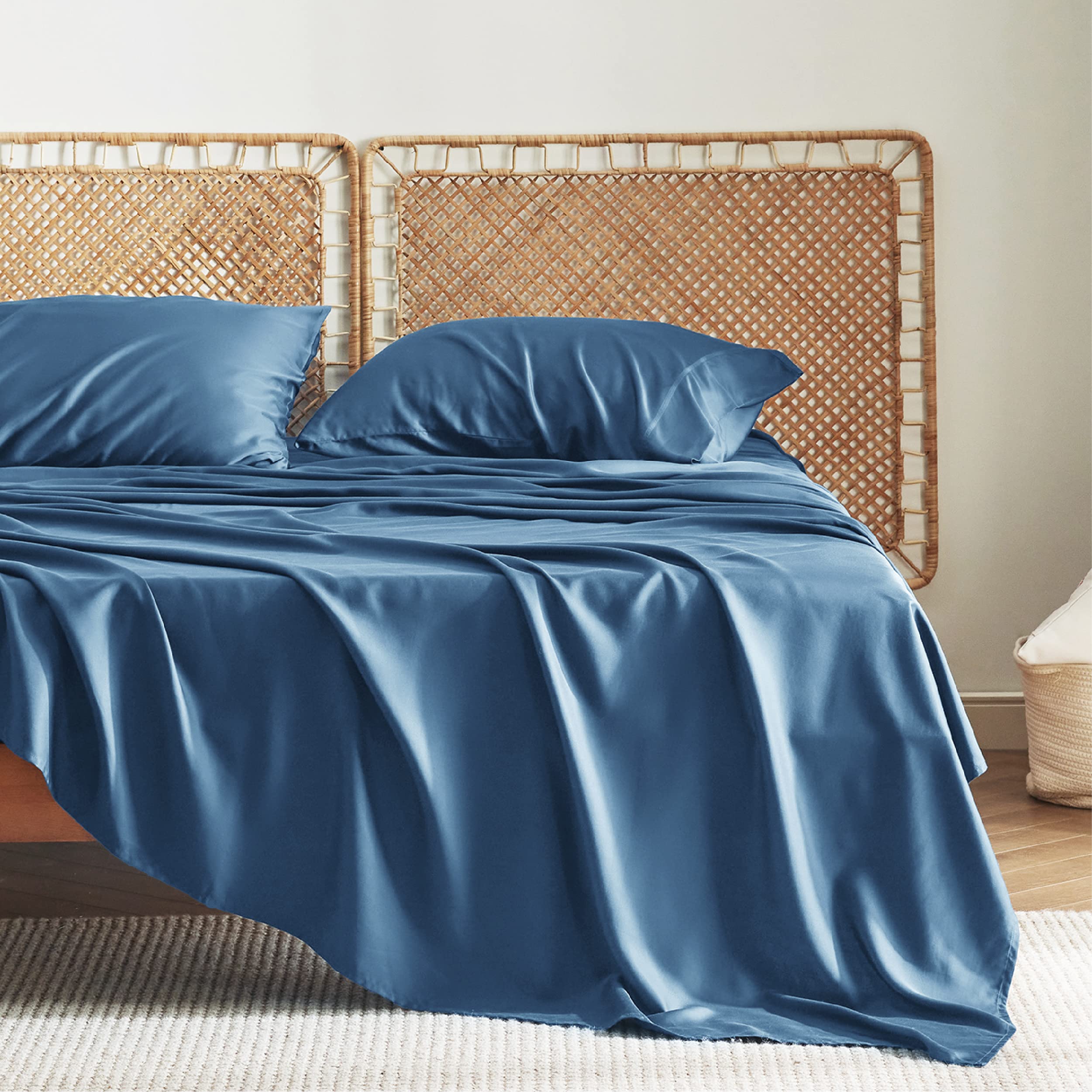 Bedsure Twin XL Cooling Sheet Set - Rayon from Bamboo, Deep Pocket 16