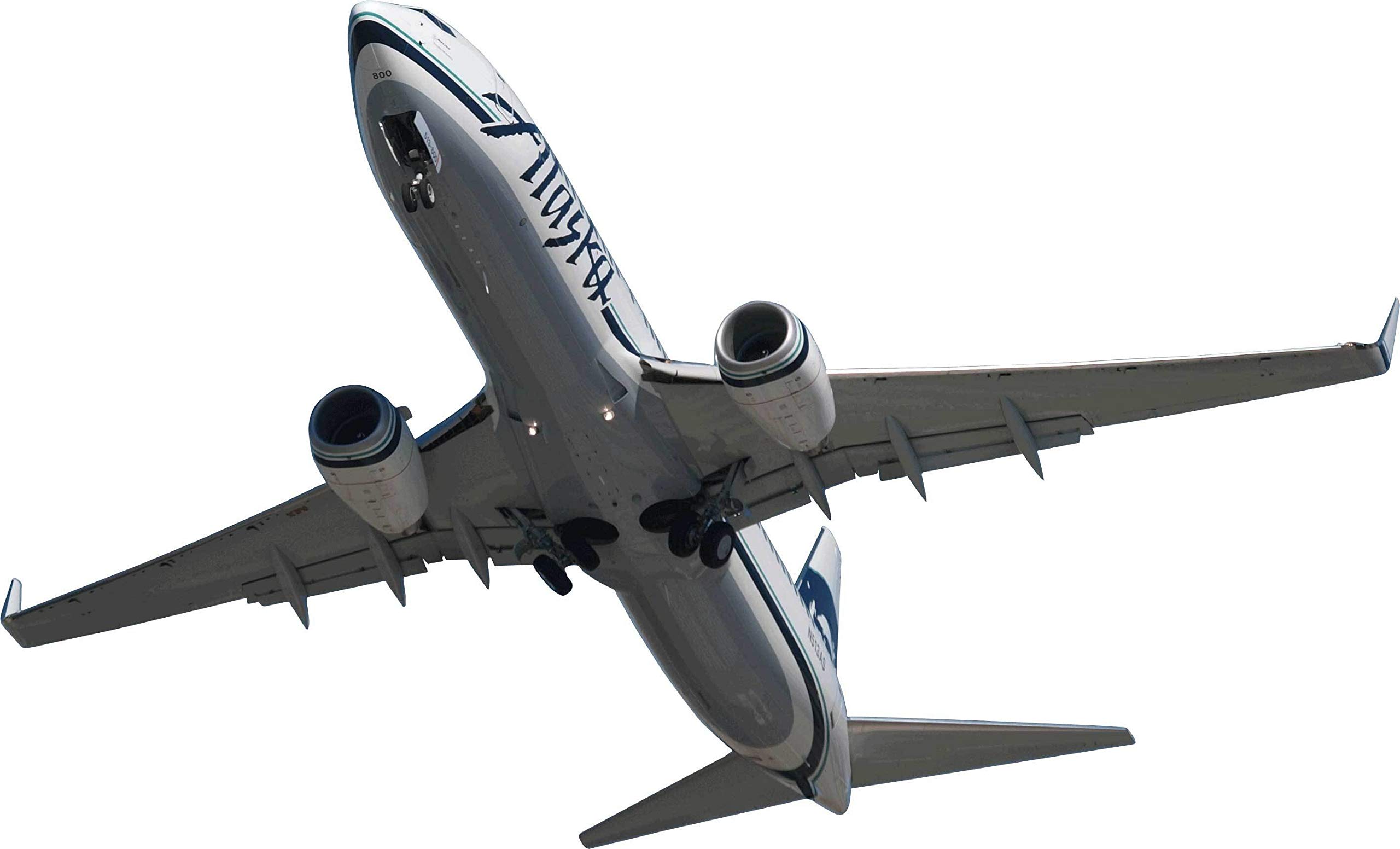 Chibi Alaska Air 737 Flyover Wall Decal Cutout - 29x48 Inches - Anime Airplane Wall Sticker for Kids Room Decor, Nursery, Office & Aviation Enthusiast Spaces