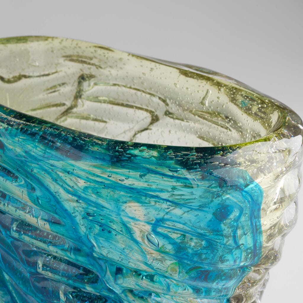 Cyan Design 11482 Oceanus Bowl - Handcrafted Blue Ceramic Decorative Bowl for Home Decor, Centerpiece, Tabletop Display & Gift Giving