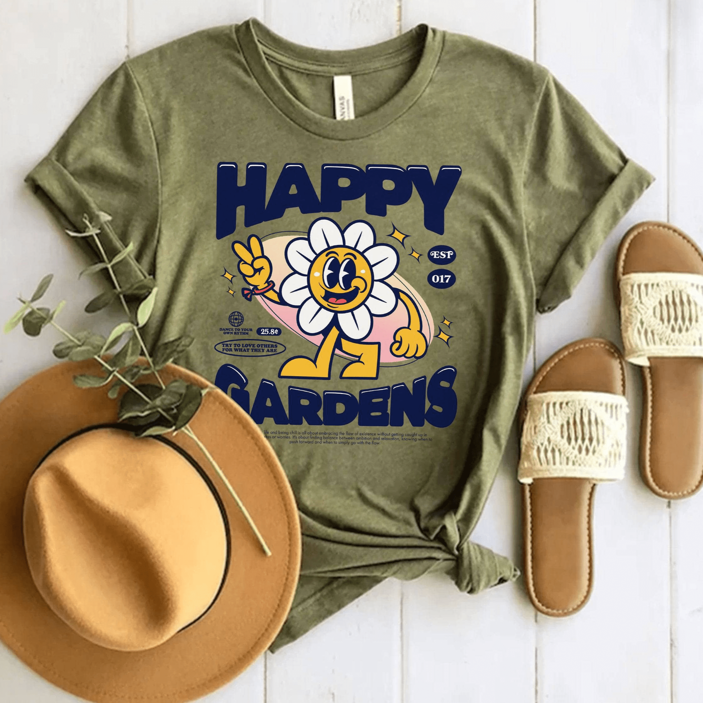 Happy Gardens Graphic T-Shirt - Comfortable Cotton Tee for Men & Women - Perfect for Casual Wear, Outdoors & Gardening