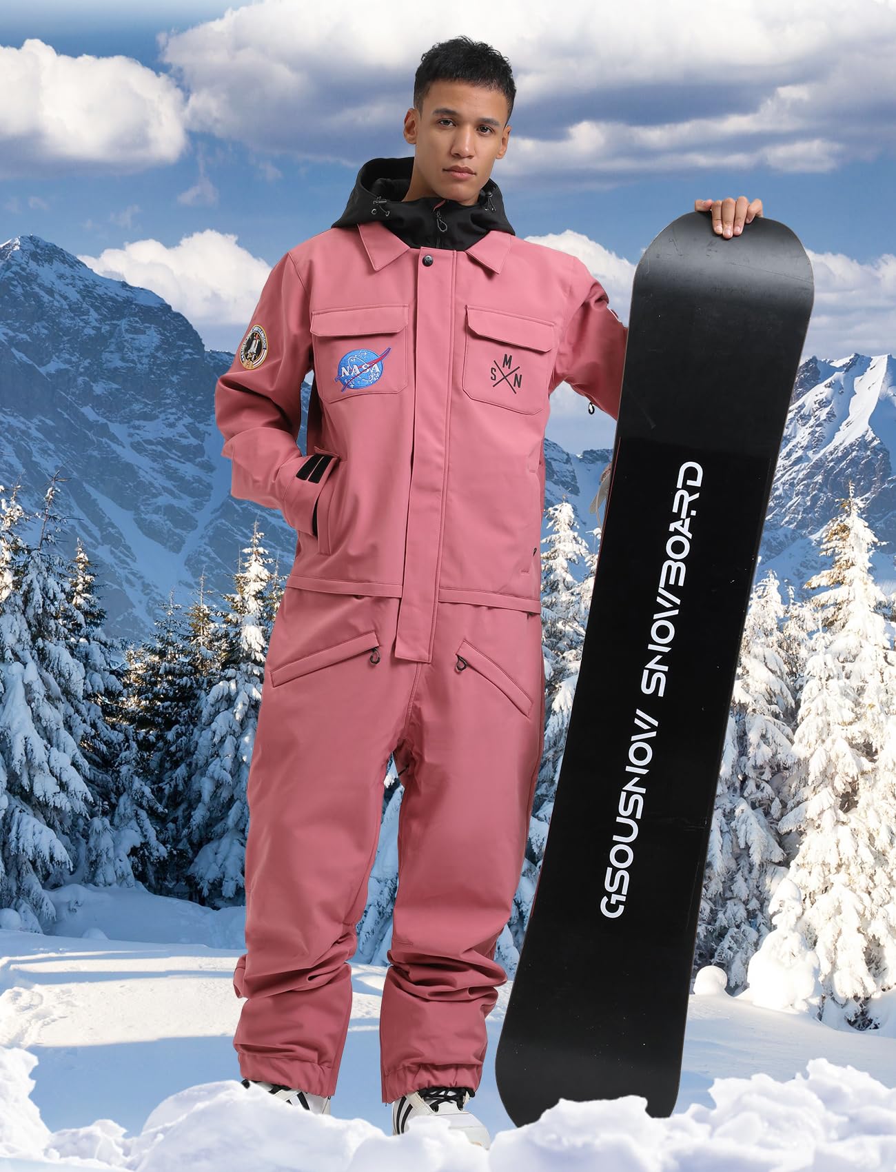 GSOU SNOW Waterproof Windproof Insulated Ski Suit for Women & Men - One Piece Snowsuit for Skiing, Snowboarding & Winter Sports (Ideal for Ski Resorts, Snow Parks & Cold Weather Activities)