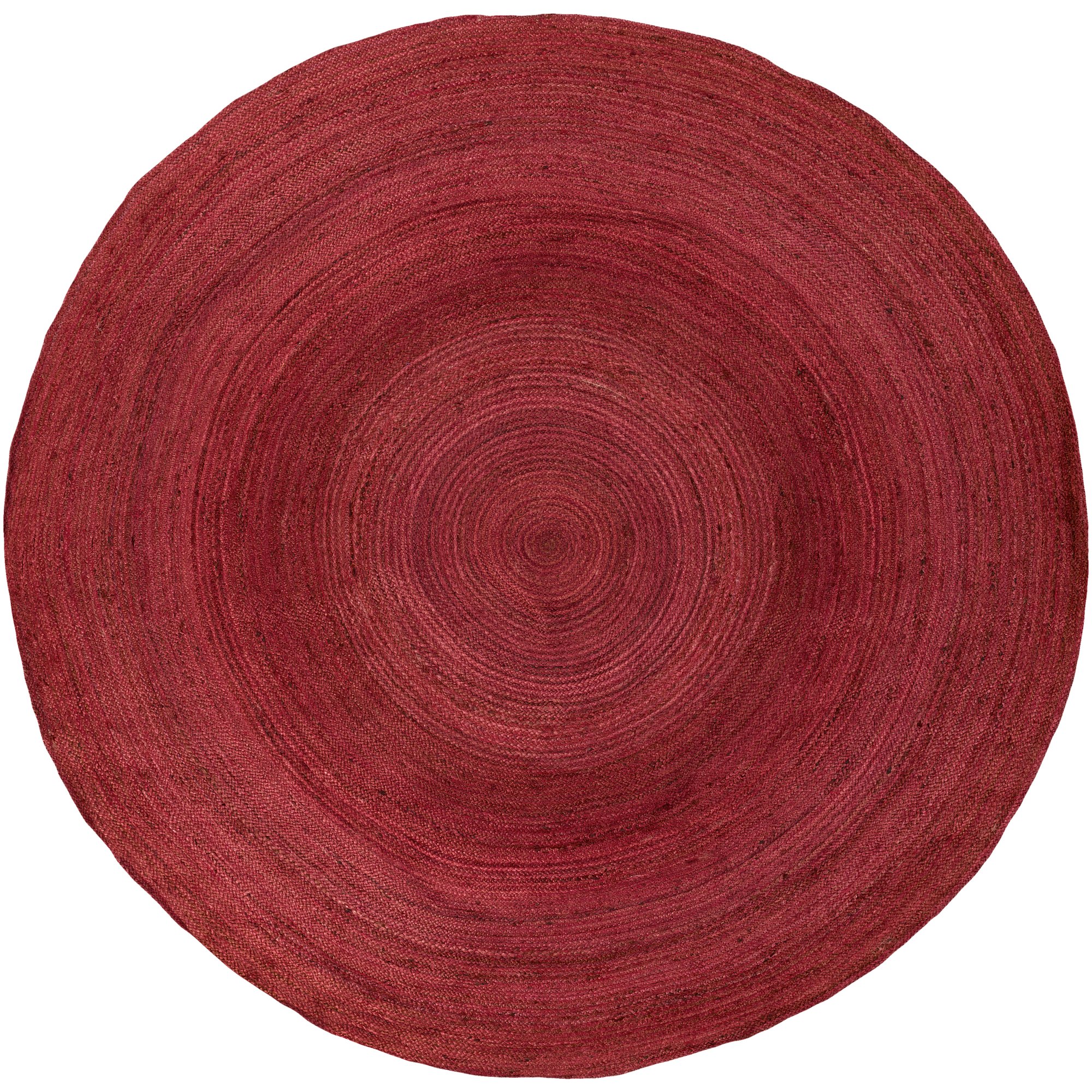 Premium Surya Brice 8' Round Burgundy Area Rug - Soft & Durable Handwoven Modern Decor for Living Room, Bedroom, or Office