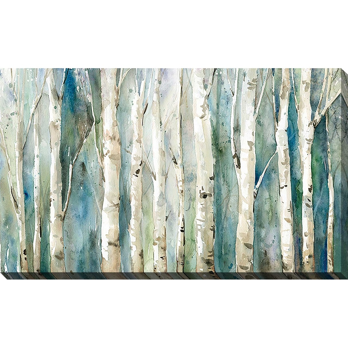 Birch River Walk Canvas Print - Nature Landscape Wall Art for Living Room, Bedroom & Office Decor