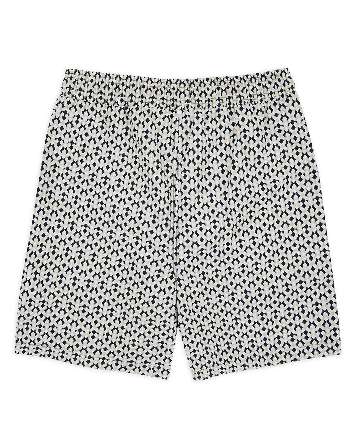 Stylish Geometric Tile Print Swim Shorts for Men - Quick-Dry, Comfortable Beach & Pool Swimwear for Summer Vacations