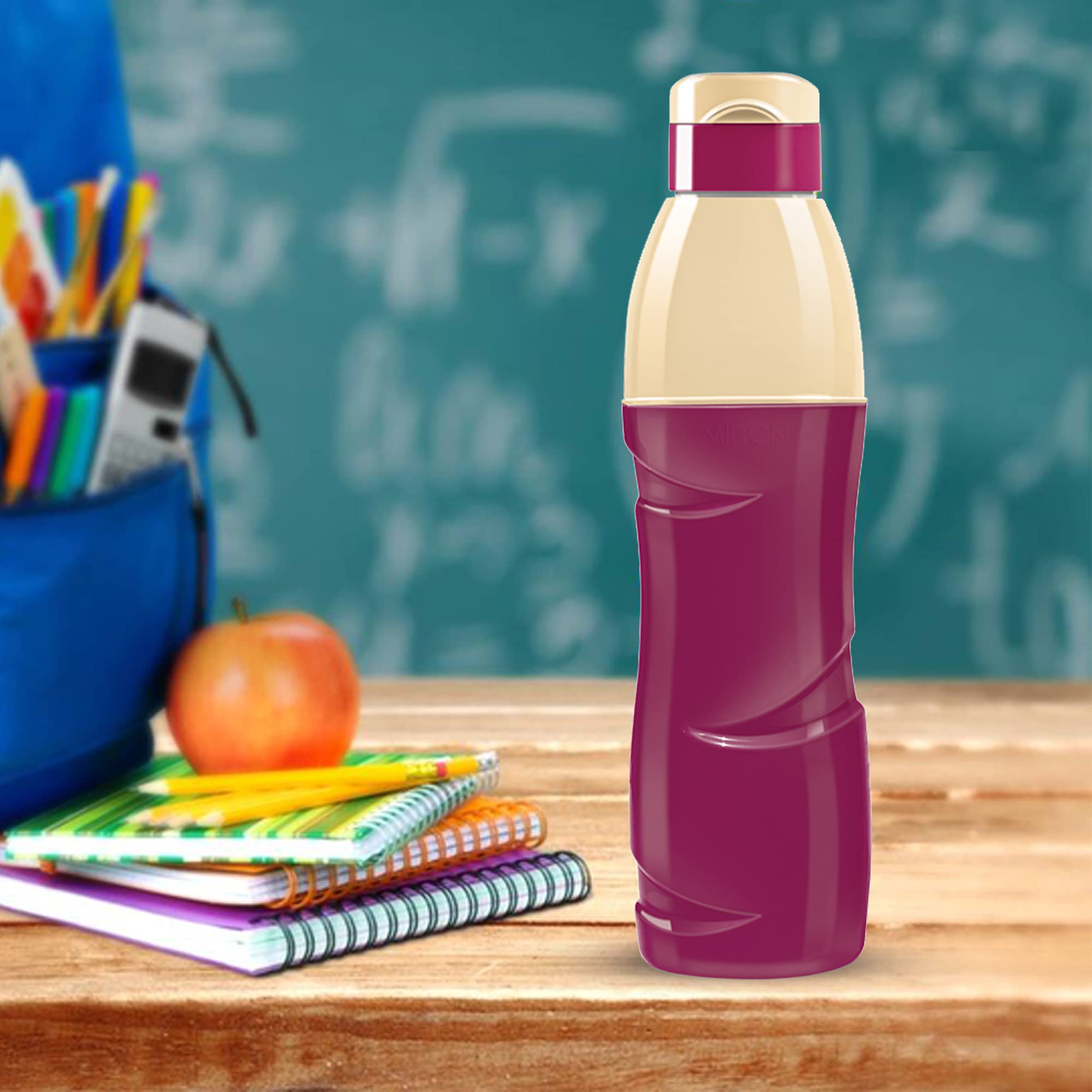 MILTON Kool Crony 1100 Insulated Water Bottle - 32oz (960ml) Leakproof Purple Plastic Water Bottle for Gym, Hiking & Outdoor Activities