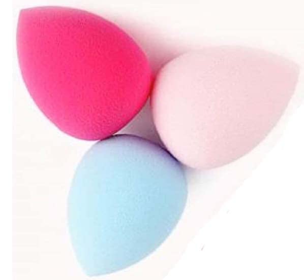 Fozzby 3-Pack Multicolor Makeup Sponge Beauty Blenders for Women & Girls - Perfect for Foundation, Concealer & Powder Blending - Soft Cosmetic Sponges for Flawless Face Makeup Application