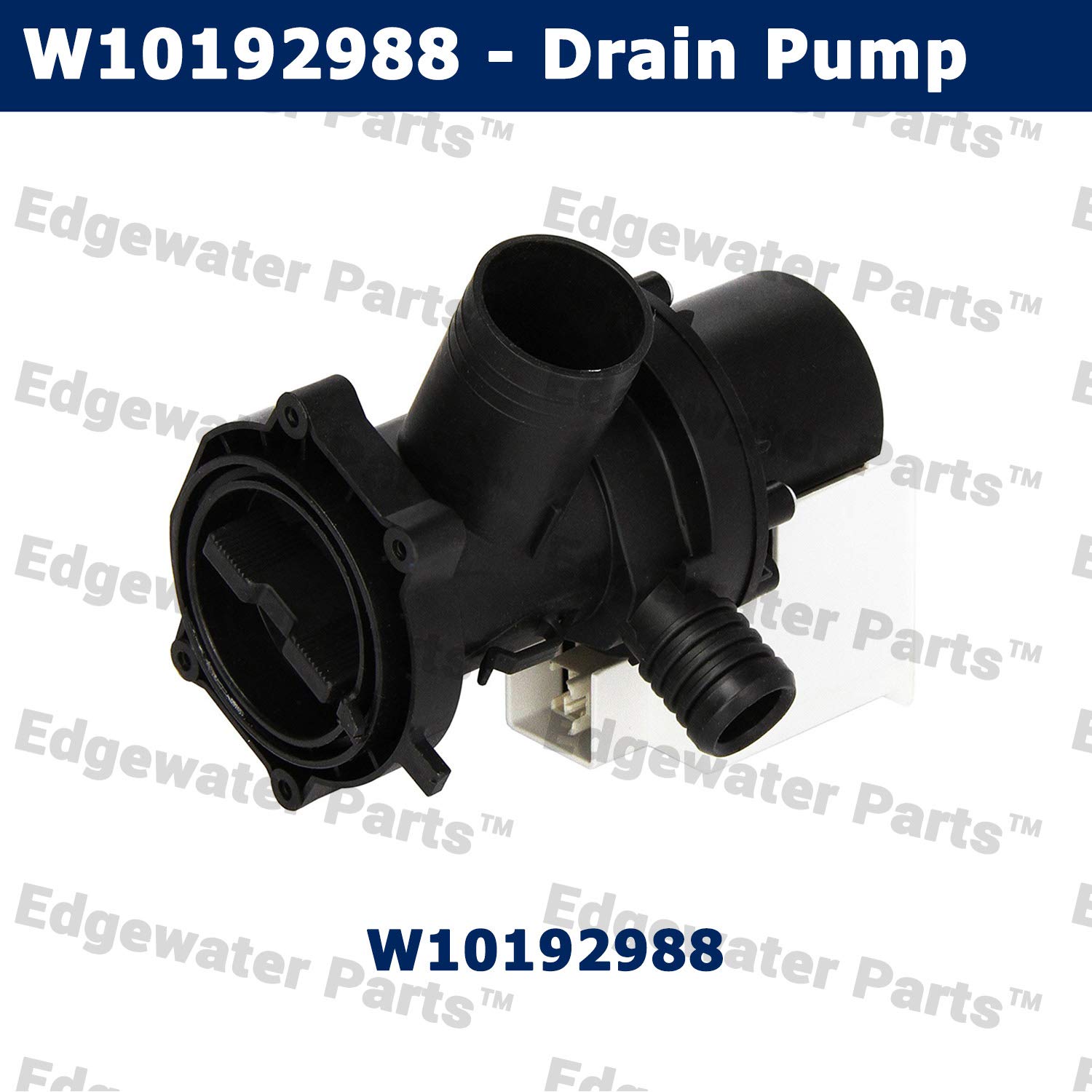 Edgewater Parts W10192988 Washing Machine Drain Pump Replacement - Compatible with Whirlpool & Maytag Washers - Perfect for Leak Repair & Maintenance