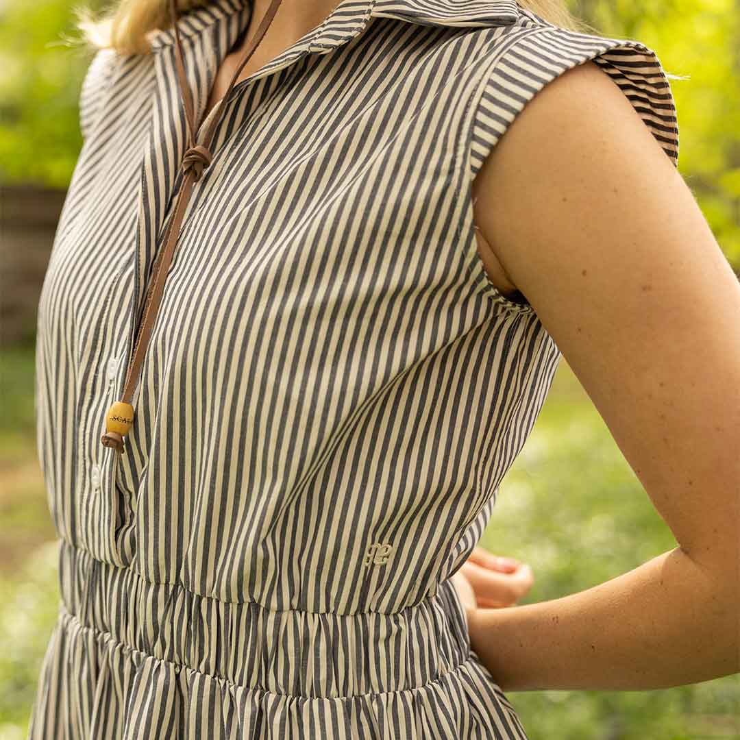 Eden Women's Navy Striped Dress - Flowy Summer Dress for Casual Wear, Beach Outings & Date Nights