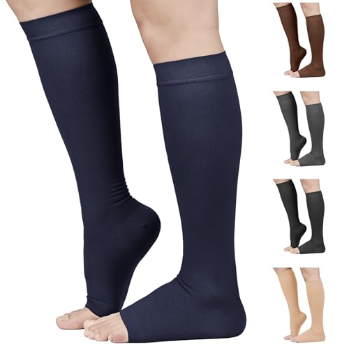 20-30mmhg Open-toe Navy Blue